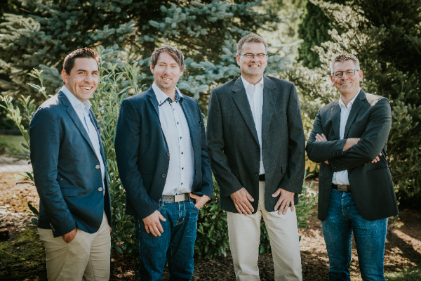Gründer und Geschäftsführer (v.links): Julian Caspari, Sven Kühmichel, Ralf Rohrbach, Sven Salzer